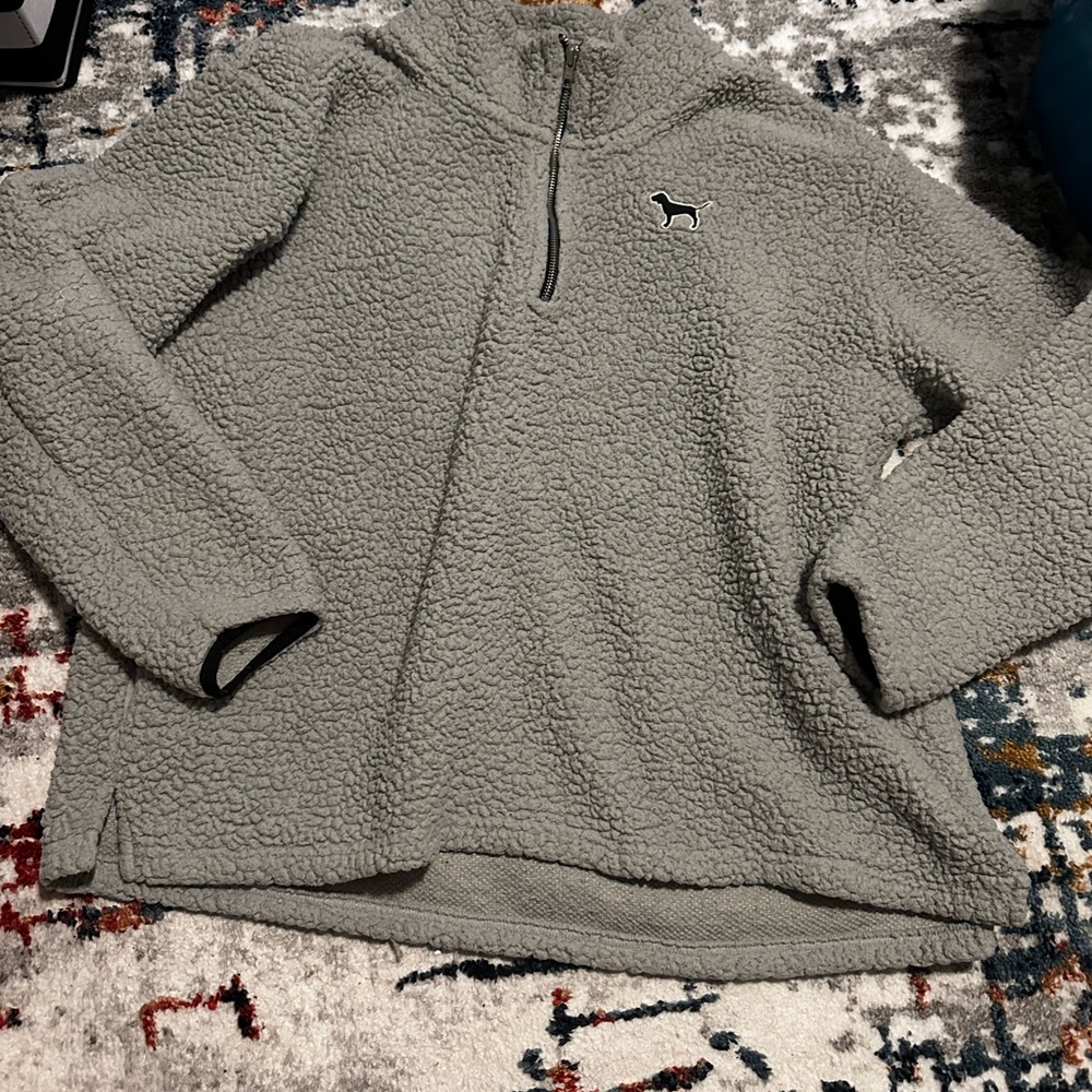 PINK Victoria's Secret Gray Teddy Jacket